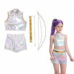 Rumi Zoey Mira Cosplay Kost&uuml;&uuml;m Kpop Deemon Huntrix Jahimehed Lastele T&uuml;druk Beebi Grupi Idol Rollim&auml;ng Halloweeni Karnevali &Uuml;likond 120cm