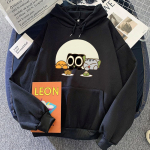 Luo Xiao Hei Kassi Multikas Prindiga Kapuutsiga Pusad Talvine Fliisist Kawaii Prindiga Sweatshirtid Streetwear Vabaaja Naiste Mugav Pullover 3XL