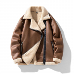 S&uuml;gis- ja talvine fliisjakk meestele Soe puuvillane mantel meeste rev&auml;&auml;riga Mootorratta jope krae nahkjakk XXXXL pruun