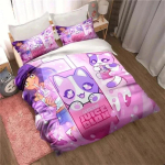 APHMAU Kawaii Aphmau Voodipesukomplekt Tr&uuml;kitud Voodikomplekt Padjap&uuml;&uuml;rikuga Tekikate Pehme Kuninganna Kuninga Suurusega Voodipesu Kodu T&auml;iskasvanud Poisid 70x133cm 2pcs white