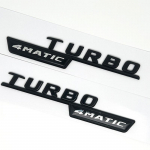2 tk Auto T&auml;hed Poritiiva Kaunistus M&auml;rk Turbo 4matic Plus Embleem Kleebis Mercedes AMG A45 CLA45 C117 GLA45 GLE53 X247 Tarvikud 4MATIC Gloss Black