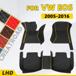 Car floor mats for Volkswagen EOS 2005 2006 2007 2008 2009 2010 2011 2012 2013 2014 2015 2016 auto foot Pads 4-Black- Black