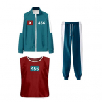 Calamari M&auml;ngud Cosplay Kost&uuml;&uuml;m Kolmeosaline Komplekt Pusap&uuml;ksid Treening&uuml;likonna Komplekt Jakk Vest P&uuml;ksid Unisex Pusad Spordi&uuml;likond T&auml;iskasvanutele Lastele 2XL J