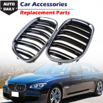 Sobib BMW 7. seeria F01 F02 730D 740D 750D 2009-17 auto esikaitseraua sisselaskev&otilde;re kahe liistuga eesmise neeruv&otilde;re kaunistus Semi-Plating