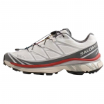 SALOMON XT 6 Summutus Kulumiskindel Katvus Tugi Jooksusaapad Unisex Valge Hall Punane Tossud 478644 36