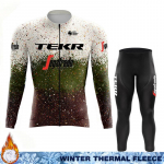 Termiline rattas&otilde;iduvorm mehele TEKR Talvine fliis Maanteerattad Pikkade varrukatega Meeste spordir&otilde;ivaste komplekt R&otilde;ivad Meeste p&uuml;ksid-s&auml;rk Mtb Asian size - XS