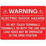 30Pcs Electrical Safety Stickers - Electric Shock Hazard_Do Not Touch Terminals Terminals On Both The Line and Load Sides May Be Energized in The