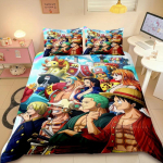 &Uuml;heosaline Luffy anime tekikate Voodipesukomplekt Tekikate Tekikate Kuninga/Kuninganna suurusega Poistele T&auml;iskasvanutele Kingitus AU Single(140*210cm)3pcs