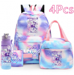 4 tk/komplekt Anime K-Pop tr&uuml;kitud seljakott, k&auml;ekott, pliiatsikott 750 ml veepudeliga teismelisele poisile/t&uuml;drukule, koolikott, suure mahutavusega raamatukott Mochila