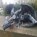 Aed suur k&uuml;kitav draakoniskulptuur Kaitsja kuju Aiadraakoniskulptuur Halloweeni gooti stiilis sisekujundus 1PCS