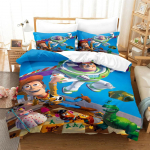 Multikas Toy Story Tekikott Padjap&uuml;&uuml;r Voodipesukomplekt T&auml;iskasvanu Poiss T&uuml;druk Magamistoa Kaunistus Laste Kingitus &Uuml;he- Kahekohaline Suur Suurus AU Single(140*210cm)3pcs