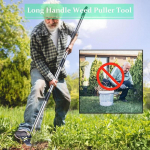 Puller Tool with Long Handle - 60 Manual er Remover Tool, 2 in 1 Hand Rake and Garden Hoe for Gardening one size must