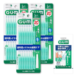 GUM Interdentaalne traat T&uuml;&uuml;p L 20 harja x 3 pakki Boonusharjad, I-kujuline, [Suurus (5)], + valge