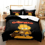 3D prinditud oranž kass multikas voodipesukomplekt tekikate voodikomplekt tekkikate padjap&uuml;&uuml;r tekk kuningas kuninganna suurus poistele t&auml;iskasvanutele voodipesu 70x133cm 2pcs black