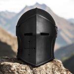 Keskaegne Must Ristis&otilde;itja Kiiver Gooti R&uuml;&uuml;tli Terasest Suur Kiiver LARP, Cosplay Kodu Kaunistus Kiiver
