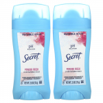Secret, pH-tasakaalustatud antiperspirant/deodorant, l&auml;bipaistev tahke, puudripuhta l&otilde;hnaga, topeltpakend, 2,6 untsi (73 g) iga