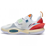 Li Ning All City 10 V2 Basketball Shoes Men's Low top Standard White/Antarctic Gray ABAS059-15 45