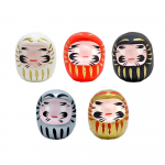 Shigeta Valmistatud 5 Daruma nukku komplektis 5 Ideaalne hea &otilde;nne ja pere toomiseks ning edu palveks ja Daruma, Jaapan, Takasaki, Jaapan, 4,5 cm punane