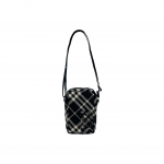 Burberry Reguleeritava rihma ja lukuga pol&uuml;ester telefoni&uuml;mbris meestele, must valgete tavaliste kangast aktsentidega Basic Set (Bag+Dust Bag) must/valge