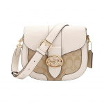 Coach Georgie 21 Metallik Hobuse ja Vankri Pandla V&auml;rviplokk MonogrammPrindiga PVC ja Nahast Sadulakott Naiste sadulakott C2806-IMDQC Basic Set (Bag+Dust Bag)
