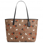 Coach City 33 Prinditud Disain Magnetiline Kinnisega Kaetud L&otilde;uendist T&otilde;mblukuga Kott Naiste T&otilde;mblukuga Kotid Pruun Mitmev&auml;rviline CW450-IMXB2 Basic Set (Bag+Dust Bag)