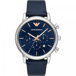 Emporio Armani sinine nahast meeste kvarts kronograafkell AR11451 sinine