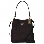 Coach Town 21 Klassikaline Monogrammiga L&otilde;uendi ja Nahast &Auml;mbrimuster Kotid Naistele Tume Pruun 2312-IMAA8 Basic Set (Bag+Dust Bag)