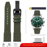 IWC nailonist k&auml;erihm Big Pilot Little Prince Mark 18 Portugal nailonist l&otilde;uend nahk meestele Kellarihm 20 21 22mm roheline K&auml;epael 20mm black