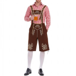 Meeste Baieri Oktoberfesti &uuml;likond - Ruuduline s&auml;rk ja traksip&uuml;ksid komplekt XXXL pruun