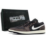 Jordan Air Jordan 1 Low top Vintage Basketball Shoes Men's Black Brown 553558-040(Team1439--) 45