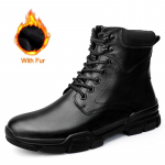 Ehtne Nahk Meeste Saapad Paks P&otilde;hi Taktikalised Saapad Must K&otilde;ik Sobivad Vabaaja Saapad Meestele Kingad Disain Mootorratta Saapad 35