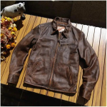 Klassikaline Motor Rider Style ehtsast nahast mantel.Meeste 1930 vintage pruun veisenahast jope.Pehmest nahast &uuml;ler&otilde;ivad Lahedad 4XL punakaspruun