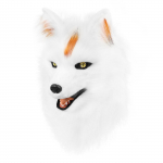 Pehme looma koera rebane mask peakate t&auml;ispea looma pea kost&uuml;&uuml;m cosplay R&otilde;ivad on mugavalt kantavad valge