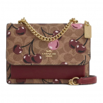 Coach kirsiprindiga signatuurkangast crossbody kott kettsangaga ja v&auml;rviplokkdetailidega igap&auml;evaseks ja vabaaja kasutamiseks Basic Set (Bag+Dust Bag)