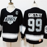 Meeste Wayne Gretzky Must LA Kings 1992/93 Power Play M&auml;ngija Kampsun Suurus 99 NHL Pikkade varrukatega 3D-prindiga Kiiresti kuivavad Topid M