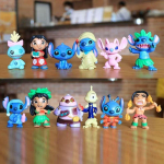 Multikas Anime Lilo & Stitch Kuju Nukk Stitch Lilo 12tk Kollektsioon Auto Kaunistus Mudel PVC Laste S&uuml;nnip&auml;eva M&auml;nguasjad Kingitused No box