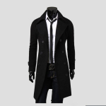 S&uuml;gis-talvine pikk kaherinnaline trenchcoat meeste villane mantel kitsas mantel meeste 4XL