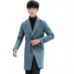 Villane mantel Trench-mantel Meeste mantel Korea versioon tootest Trend Medium Medium ja Long Villane &uuml;hev&auml;rviline pestud meeste M