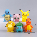 6 tk/komplekt Pokemon Anime Tegevuskujud Pikachu M&auml;nguasjad Mudel Charmander Psyduck Squirtle Jigglypuff Bulbasaur Kawaii Nukkude Laste Kingitus