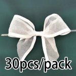 (30 tk/pakk)11cm Valge Organza Vibu T&uuml;drukute Juukseklipid P&uuml;hadekaunistuste Valmistamine Kingikarbid DIY Kodukaunistus 11cm valge