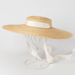 Lai&auml;&auml;reline Boater M&uuml;ts 19cm 15cm 10cm &Auml;&auml;reriba P&auml;ikesem&uuml;ts Lame Naiste Suvine Kentucky Derby M&uuml;ts Valge Must Paelaga P&auml;ikesem&uuml;ts Rannakork 10cm Brim