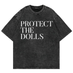 100% Puuvill Vintage Pesuga Kaitske Nukkeid T-s&auml;rk Moodne Meeste Kirjaprint T-s&auml;rk Unisex K&otilde;rge Kvaliteet Happepesu T-s&auml;rgid S mitmev&auml;rviline