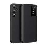 Ametlik S-View Flip Smart Window &uuml;mbris originaalsele Samsung Galaxy S26 Ultra S25 S24 S23 S22 jaoks Luksuslik nahkkatte kaarditaskuga Galaxy S22 5G must
