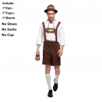 Stiilne meeste Oktoberfest'i riietus Cosplay kost&uuml;&uuml;m, millel on &uuml;hev&auml;rviline s&auml;rk ja traksid L