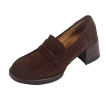 Retro Pruun Kunstsuede Kingad Naiste Mood &Uuml;mar Varvas Paks Konts Platvorm Mokassiinid Elegantne T&ouml;&ouml;le Kontoriking Zapatos De Mujer 35 must