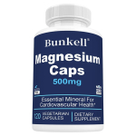 Magneesium 500mg Kapslid Oluline Mineraalilisand S&uuml;dame-veresoonkonna Tervisele ja Lihaste L&otilde;&otilde;gastumisele 120PCS white