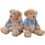 2 tk/paar 26cm armas paar kaisukaru riietega nukkudega t&auml;idisega loomakaru plush m&auml;nguasi lastele beebi lapsed t&uuml;druk s&uuml;nnip&auml;evakingitus