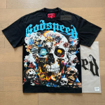 Godspeed retro tr&uuml;kiga v&auml;liskaubandus ilutrend k&otilde;rgt&auml;nav meeste ja naiste vabaaja trend hip hop aprikoosikas vana l&uuml;hikeste varrukatega T-s&auml;rk M white