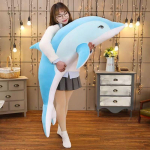 Delfiini Padi Nukk Voodi Magav T&uuml;druk Nukk Lapse Kingitus Ookeanimaailma Pl&uuml;&uuml;s M&auml;nguasi Suur Nukk 60cm (0.35KG) sinine