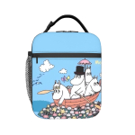 MOOMINID Perekonna isoleeritud l&otilde;unakott K&uuml;lmakott Korduvkasutatav, L&otilde;unakonteiner Kaasaskantav kott L&otilde;unakast Toidukott T&ouml;&ouml;koht Piknik One Size white